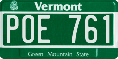 VT license plate POE761