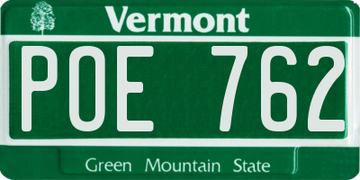 VT license plate POE762