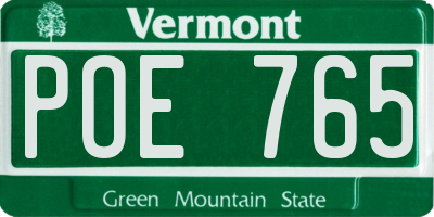 VT license plate POE765