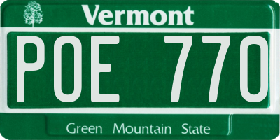 VT license plate POE770