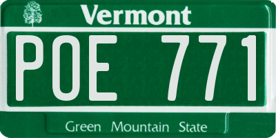 VT license plate POE771