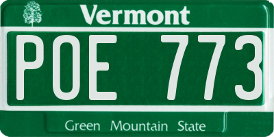 VT license plate POE773