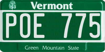 VT license plate POE775