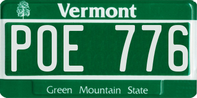 VT license plate POE776