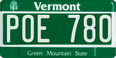 VT license plate POE780
