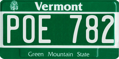VT license plate POE782
