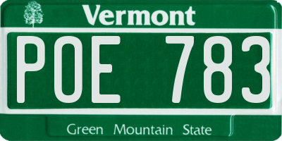 VT license plate POE783