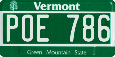 VT license plate POE786