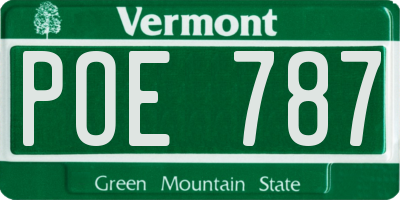 VT license plate POE787