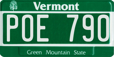 VT license plate POE790