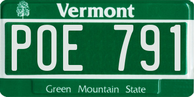 VT license plate POE791