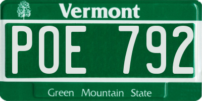 VT license plate POE792
