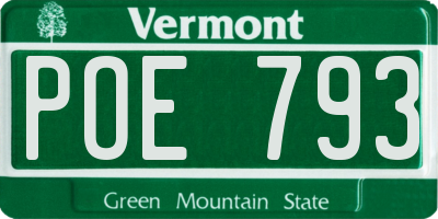 VT license plate POE793