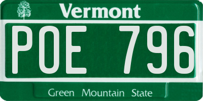 VT license plate POE796