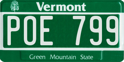 VT license plate POE799