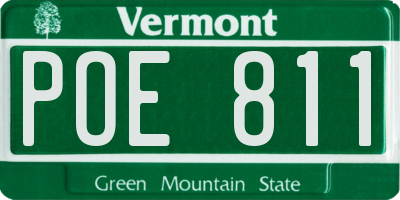 VT license plate POE811