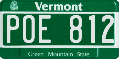 VT license plate POE812