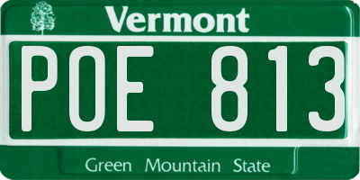 VT license plate POE813