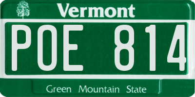 VT license plate POE814