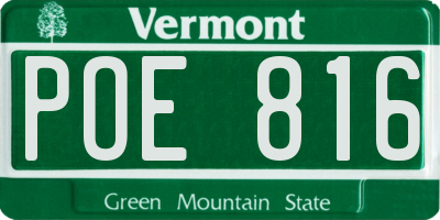 VT license plate POE816