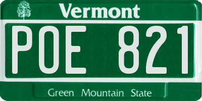 VT license plate POE821