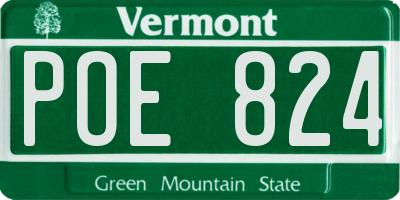 VT license plate POE824
