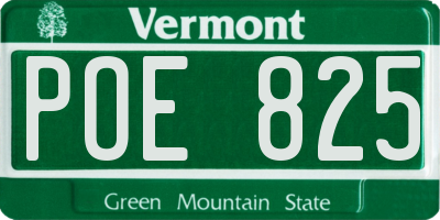 VT license plate POE825