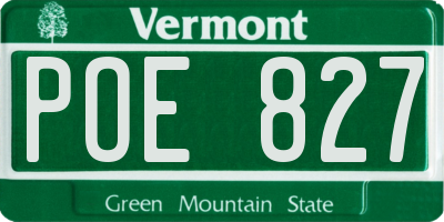 VT license plate POE827