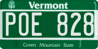 VT license plate POE828