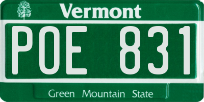 VT license plate POE831