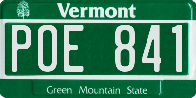 VT license plate POE841
