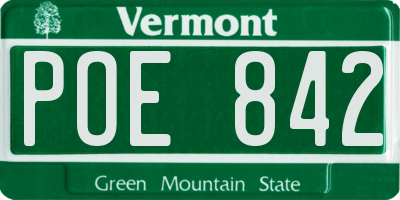 VT license plate POE842