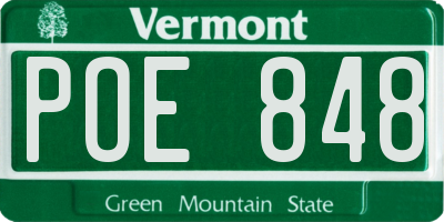 VT license plate POE848