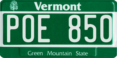 VT license plate POE850