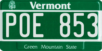 VT license plate POE853