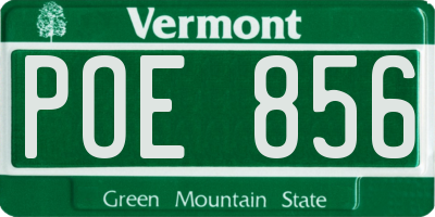 VT license plate POE856