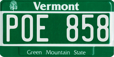 VT license plate POE858