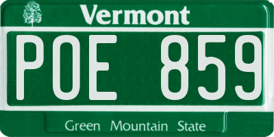VT license plate POE859