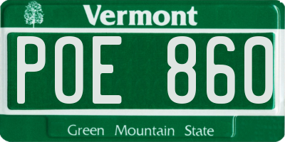 VT license plate POE860