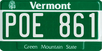VT license plate POE861