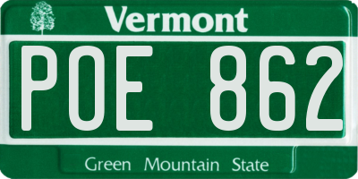 VT license plate POE862