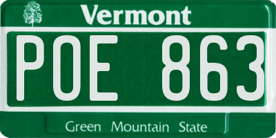 VT license plate POE863