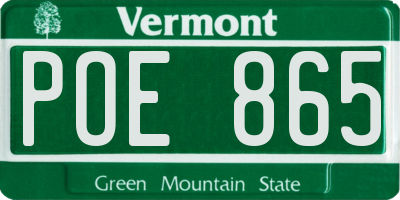 VT license plate POE865