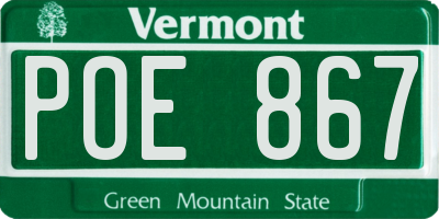 VT license plate POE867