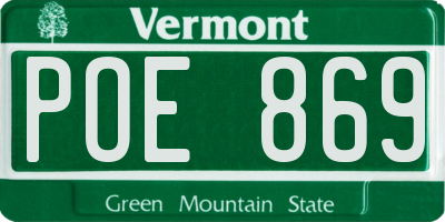 VT license plate POE869
