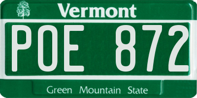 VT license plate POE872