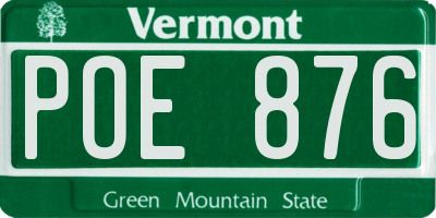 VT license plate POE876