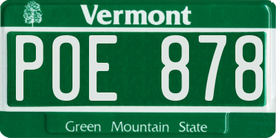 VT license plate POE878