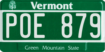 VT license plate POE879