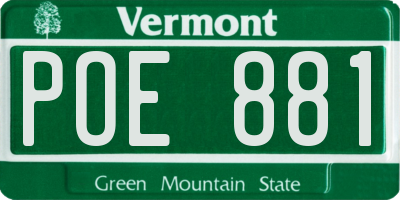 VT license plate POE881